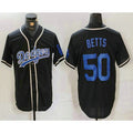 Los Angeles Dodgers #50 Mookie Betts Black Puhics Cool Base With Patch Stitched Jersey
