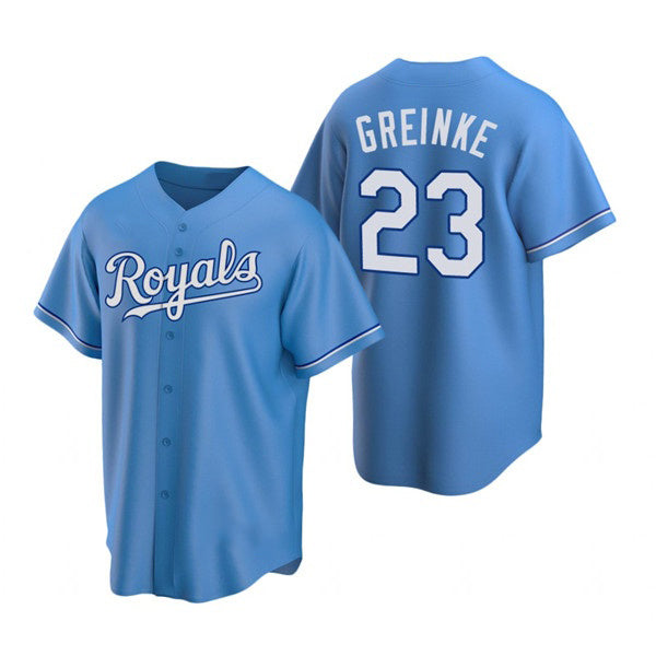 Kansas City Royals #23 Zack Greinke Light Blue Puhics Cool Base Stitched Jersey