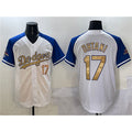Los Angeles Dodgers #17 Shohei Ohtani White Royal Gold Puhics 2024 World Series Champions Vapor Limited Stitched Jersey