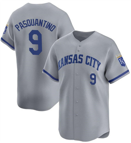 Kansas City Royals #9 Vinnie Pasquantino Gray Puhics 2024 Away Limited Stitched Jersey