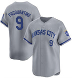 Kansas City Royals #9 Vinnie Pasquantino Gray Puhics 2024 Away Limited Stitched Jersey
