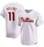 Philadelphia Phillies #11 Jimmy Rollins White Puhics Home Limited Stitched Jersey
