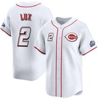 Cincinnati Reds #2 Gavin Lux White Puhics 2025 Speedway Classic Home Limited Stitched Jersey
