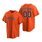 Custom Houston Astros Orange Puhics Stitched Cool Base Jersey