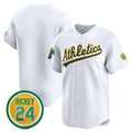 Oakland Athletics Blank White Puhics 2024 Home Limited With Rickey Henderson Patch Stitched Jersey