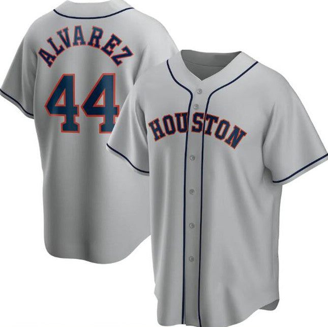 Houston Astros #44 Yordan Alvarez Gray Puhics Cool Base Stitched Jersey