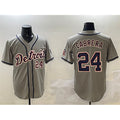 Detroit Tigers #24 Miguel Cabrera Gray Puhics Cool Base Stitched Jersey