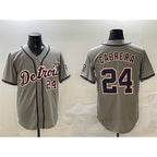 Detroit Tigers #24 Miguel Cabrera Gray Puhics Cool Base Stitched Jersey
