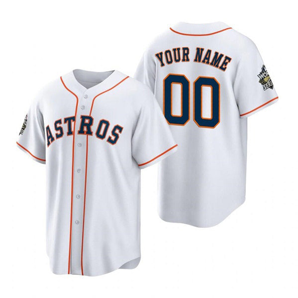 Custom Houston Astros ACTIVE PLAYER White Puhics 2022 World Series Home Stitched Jersey