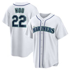 Seattle Mariners #22 Bryan Woo White Puhics Home Replica Jersey