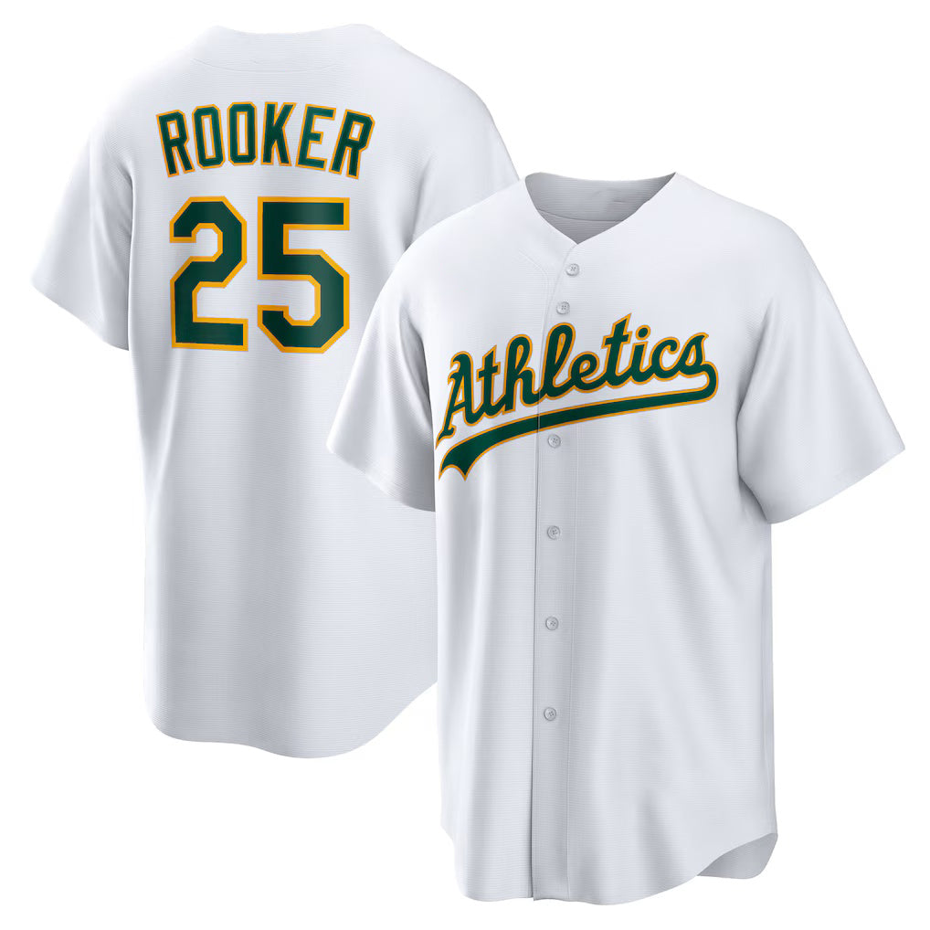 Oakland Athletics #25 Brent Rooker White Puhics Home Replica Jersey