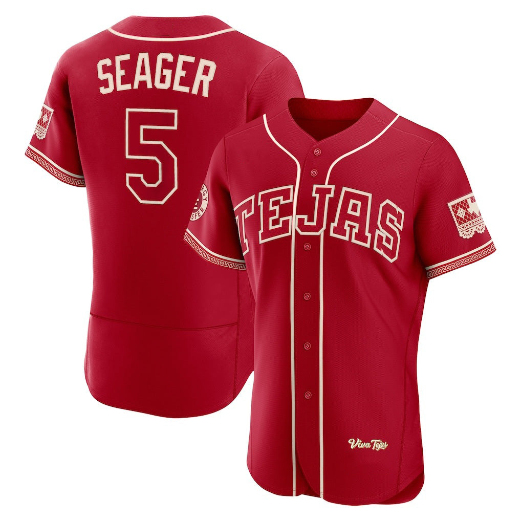 Texas Rangers #5 Corey Seager Red Puhics 2026 City Connect Authentic Sponsor Patch Jersey