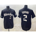 Milwaukee Brewers #2 Brice Turang Black Puhics 'Gothic 414 Shadows Edition' Vapor Premier Limited Stitched Jersey