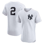 New York Yankees #2 Derek Jeter White Puhics Home Elite Player Jersey