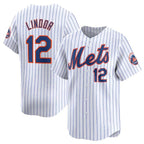 New York Mets #12 Francisco Lindor White Puhics 2024 Home Limited Stitched Jersey