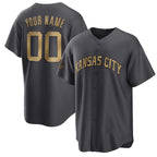 Custom Kansas City Royals Active Player Charcoal Puhics 2022 All-Star Cool Base Stitched Jersey