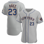New York Mets #23 Javier Baez Gray Puhics Anthentic Jersey