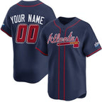 Custom Atlanta Braves Active Player Navy Puhics 2025 Speedway Classic Alternate Limited Stitched Jersey