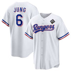 Texas Rangers #6 Josh Jung 2023 White Puhics World Series Stitched Jersey