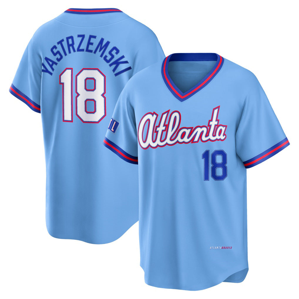 Atlanta Braves #18 Mike Yastrzemski Powder Blue Puhics 2026 City Connect Stadium Jersey
