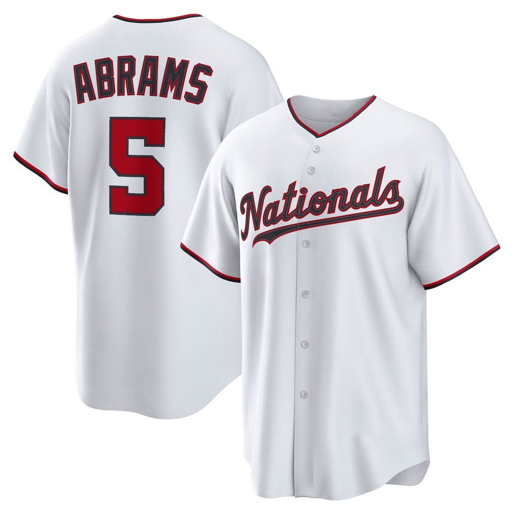 Washington Nationals #5 CJ Abrams White Puhics Home Replica Jersey