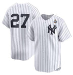 New York Yankees #27 Giancarlo Stanton White Puhics 2024 World Series Home Limited Stitched Jersey
