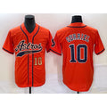 Houston Astros #10 Yuli Gurriel Number Orange Puhics With Patch Cool Base Stitched Jersey