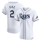 Tampa Bay Rays #2 Yandy Diaz White Puhics Home Elite Player Jersey