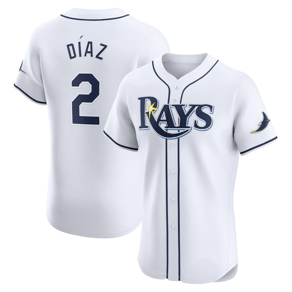 Tampa Bay Rays #2 Yandy Diaz White Puhics Home Elite Player Jersey