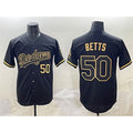 Los Angeles Dodgers #50 Mookie Betts Black Gold Puhics Limited Stitched Jersey