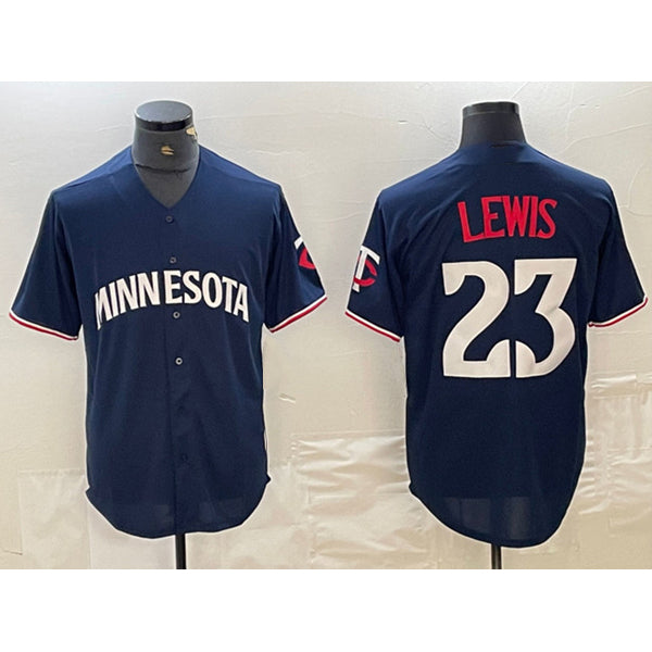 Minnesota Twins #23 Royce Lewis Navy Puhics Cool Base Stitched Jersey