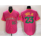 San Diego Padres #23 Fernando Tatis Jr. Pink Puhics Cool Base Stitched Jerseys