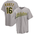 Oakland Athletics #16 Nick Kurtz Gray Puhics 2024 Away Limited Stitched Jersey