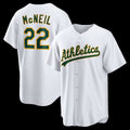 Oakland Athletics #22 Jeff McNeil White Puhics Home Replica Jersey