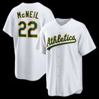 Oakland Athletics #22 Jeff McNeil White Puhics Home Replica Jersey
