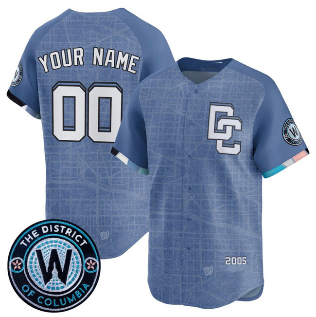 Custom Washington Nationals ACTIVE PLAYER Blue Puhics 2025 City Connect Limited Stitched Jersey