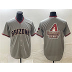 Arizona Diamondbacks Gray Puhics Team Big Logo Cool Base Stitched Jersey 2