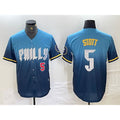 Philadelphia Phillies #5 Bryson Stott Blue Puhics 2024 City Player Number Cool Base Stitched Jerseys