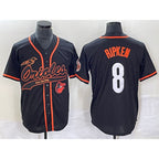 Baltimore Orioles #8 Cal Ripken Jr Black Puhics With Patch Cool Base Stitched Jersey
