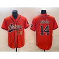 Houston Astros #14 Mauricio Dubon Number Orange Puhics With Patch Cool Base Stitched Jersey