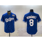 Los Angeles Dodgers #8 Enrique Hern¨¢ndez Royal Puhics 2024 World Series Cool Base Stitched Jersey