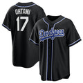 Los Angeles Dodgers #17 Shohei Ohtani Black Puhics Lights Out Limited Stitched Jersey