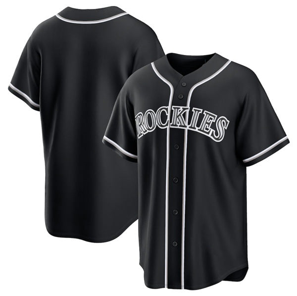 Colorado Rockies Blank Black Puhics Out Stitched Jersey