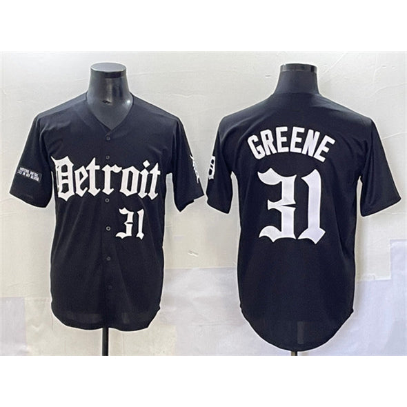 Detroit Tigers #31 Riley Greene Black Puhics 'Motor Gothic Edition' Vapor Premier Limited Stitched Jersey