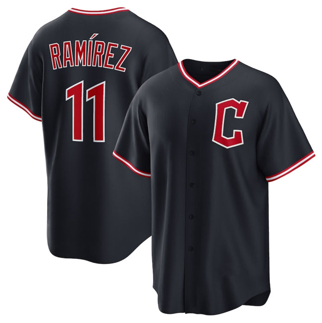 Cleveland Guardians #11 Jos¨¦ Ram¨ªrez Navy Puhics 2025 Alternate Limited Stitched Jersey