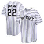 Colorado Rockies #22 Mickey Moniak White Puhics Home Replica Jersey