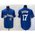 Los Angeles Dodgers #17 Shohei Ohtani Blue Puhics 2025 LA Gothic Style With Fernando Patch Vapor Premier Limited Stitched Jersey