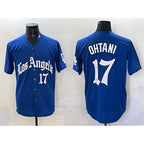 Los Angeles Dodgers #17 Shohei Ohtani Blue Puhics 2025 LA Gothic Style With Fernando Patch Vapor Premier Limited Stitched Jersey