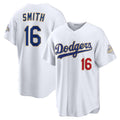 Los Angeles Dodgers #16 Will Smith White Puhics 2026 Gold Collection Stadium Jersey