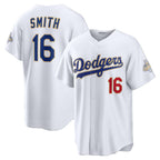 Los Angeles Dodgers #16 Will Smith White Puhics 2026 Gold Collection Stadium Jersey